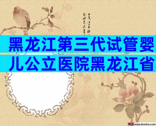 黑龙江第三代试管婴儿公立医院黑龙江省试管婴儿哪里做得好？