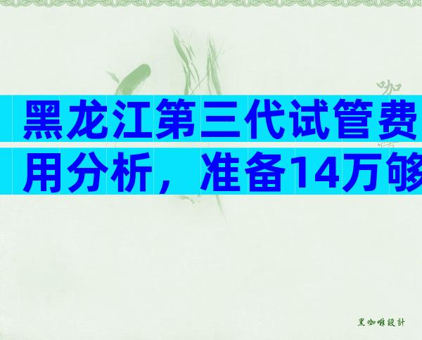 黑龙江第三代试管费用分析，准备14万够吗