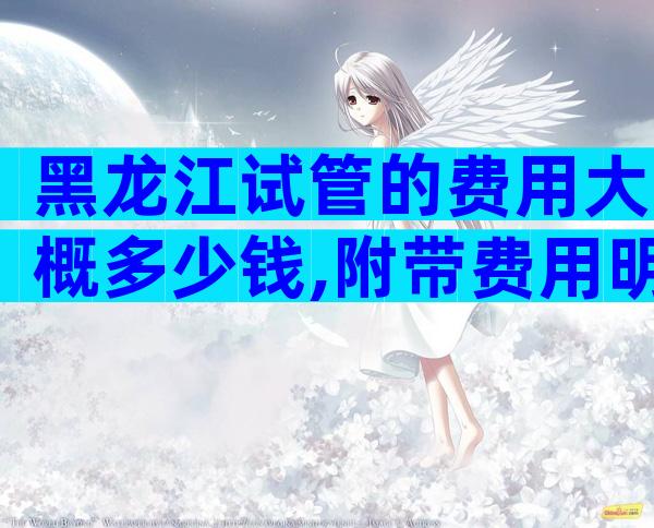 黑龙江试管的费用大概多少钱,附带费用明细!